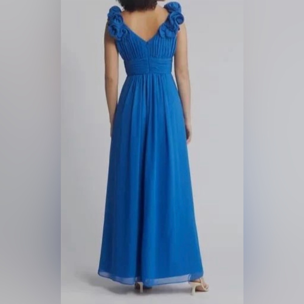Eliza J Royal Blue Maxi Dress with Rosette Straps